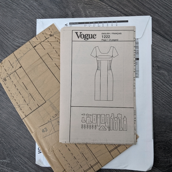 Vogue V1222 Anne Klein American Designer Sewing Pattern Fitted Dress Sz 14-20 - Picture 6 of 6